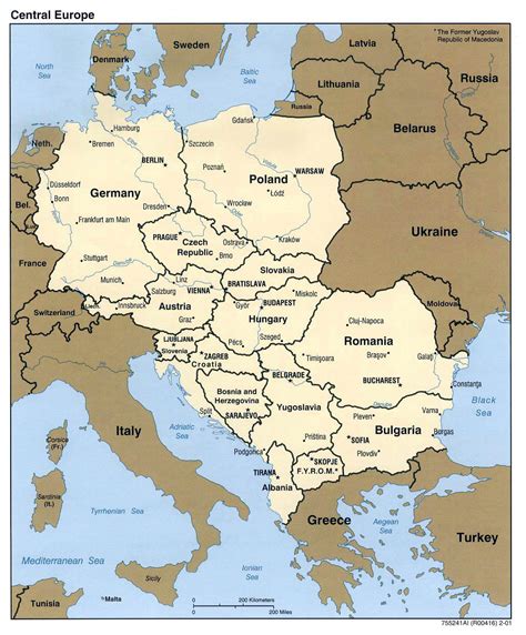 central europe map with cities|Map of Central Europe (General Map / Region of the .
